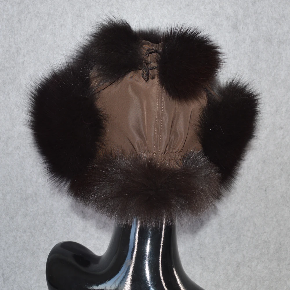 Лидер продаж для женщин с натуральным лисьим мехом российские шапки ушанки