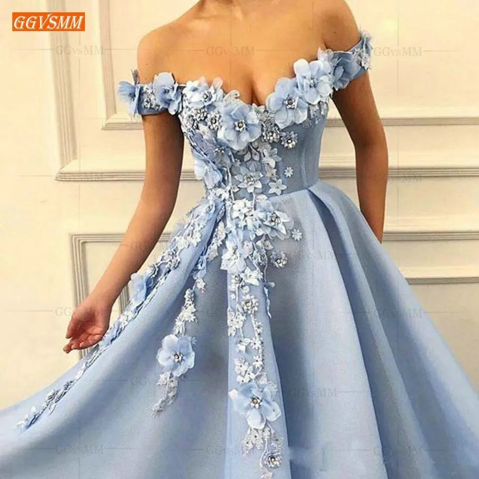 Синее длинное платье для выпускного вечера с открытыми плечами vestidos de gala Тюлевое