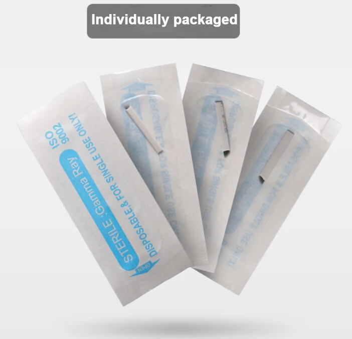 

Microblading Needles 14Pins Permanent Makeup Tattoo Supplies Good Quality Disposable Microblading Blade Tools for Eyebrow 100pcs