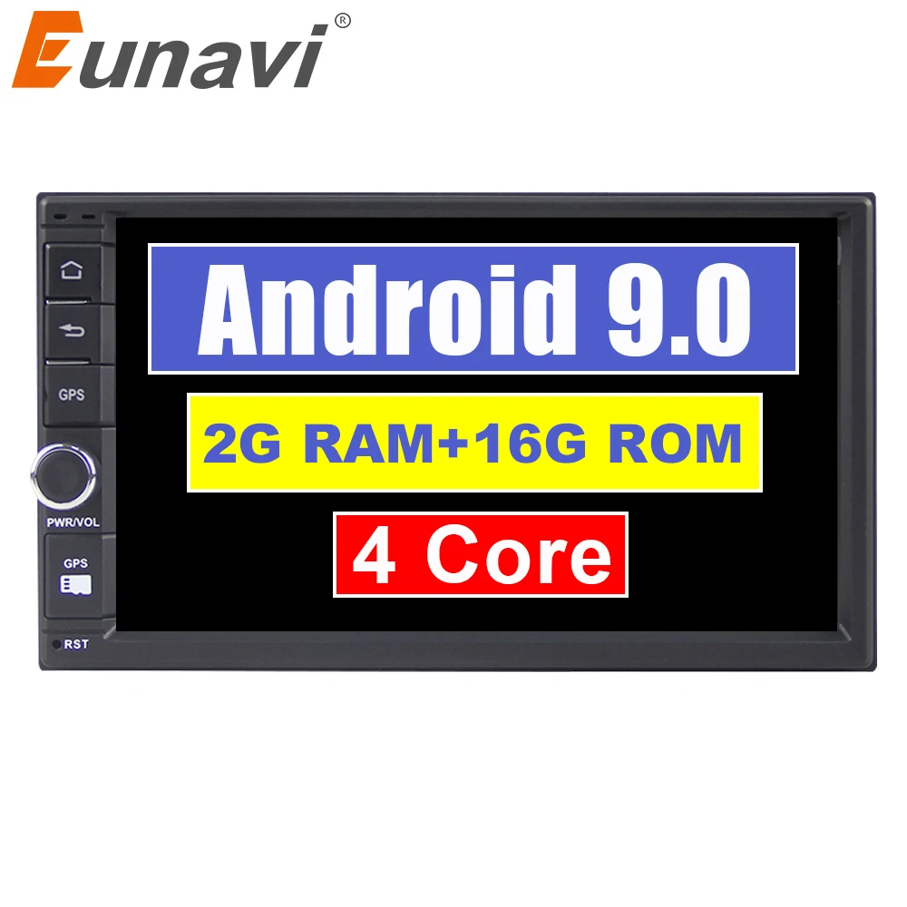 Eunavi 7 дюймов 2 Гб ram Android 9 0 Универсальная автомобильная аудиосистема стерео gps