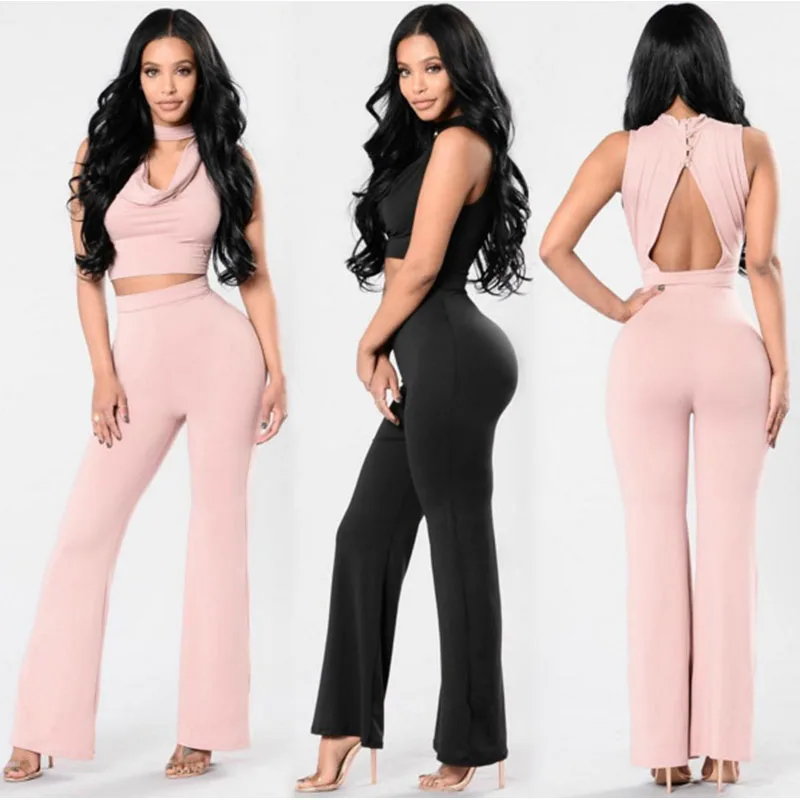 2017 Лета Женщин Подвергаются Пупка Комбинезоны Сексуальная Ажурные Шить Кусок