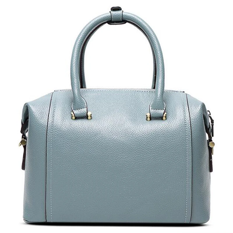 Синяя женская сумка из натуральной кожи 2018 Новая европейская Бостонская