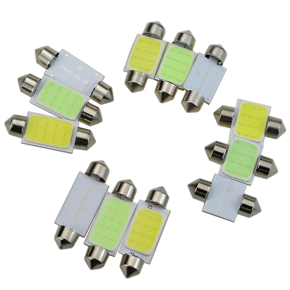GEETANS 10 шт автомобильные лампочки C5W COB светодиодный 12v SMD 31 мм 36 39 42 купол с