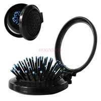 massage portable makeup comb color airbag mirror straight hair comb with round mirror comb two in one small comb sale