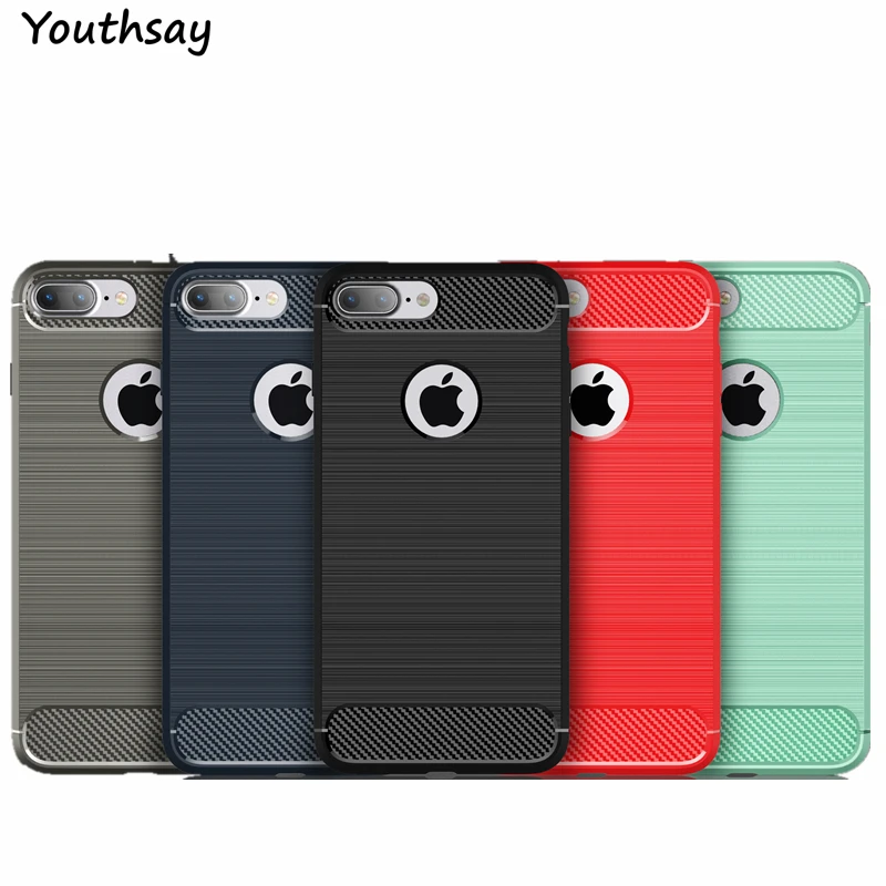 Чехол Youthsay для Apple iPhone 7 мягкий чехол из ТПУ и углеродного волокна телефона 4 7"|case