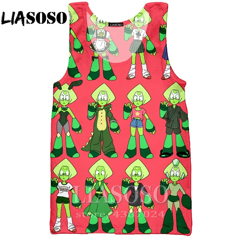 LIASOSO аниме для женщин Harajuku жилет Steven Universe шорты 3D принт streetsweat
