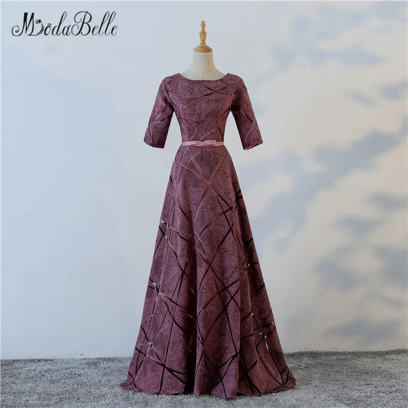Modabelle Partterns Элегантные Выпускные платья с короткими рукавами 2018 простое длинное