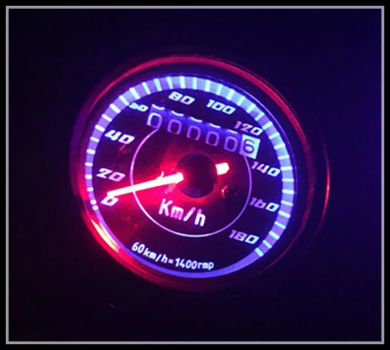 Один пробег метр свет Цвет Универсальный Пробег Скорость ometer мотоциклетные