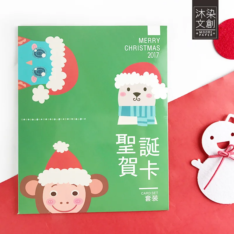 

6Pcs/Set 3 cards +3 envelopes Creative DIY Christmas card/Greeting Card/Wish Card/Christmas and New Year gifts