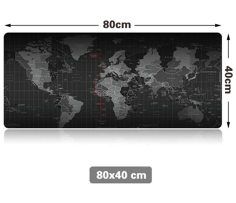 80X40 Супер большой 1000x500 мм/900x400 мм/800x400 мм/700x300 мм карта мира Резиновый Коврик Для Мыши Компьютерный игровой планшет коврик для мыши с блокировкой края - Цвет: 80X40