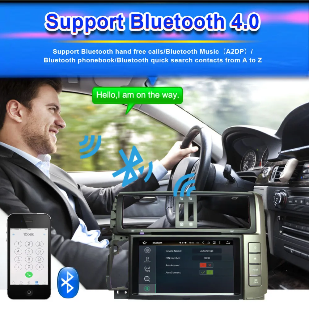 Автомагнитола с восьмиядерным процессором Android 7 1/8 0 4 Гб ОЗУ для Toyota Prado/Prado 150 2010 2013