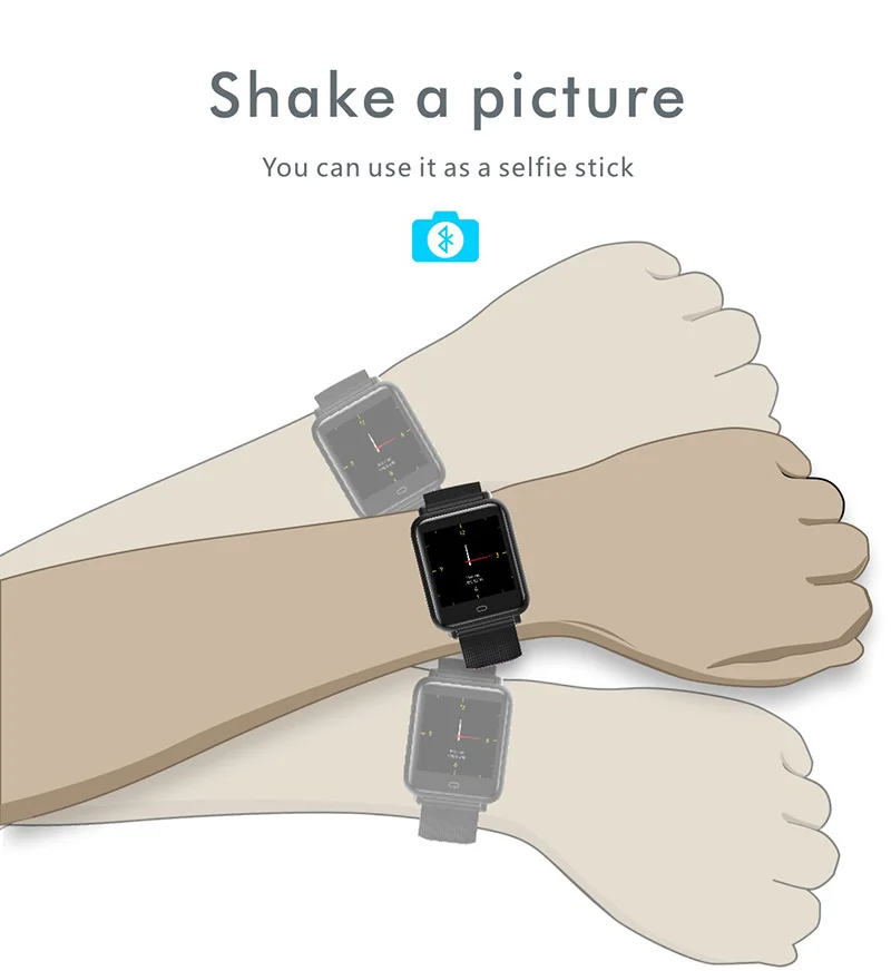 Q9 Blood Pressure Heart Rate Monitor Smart Watch IP67 Waterproof Sport Fitness Trakcer Watch Men Women Smartwatch