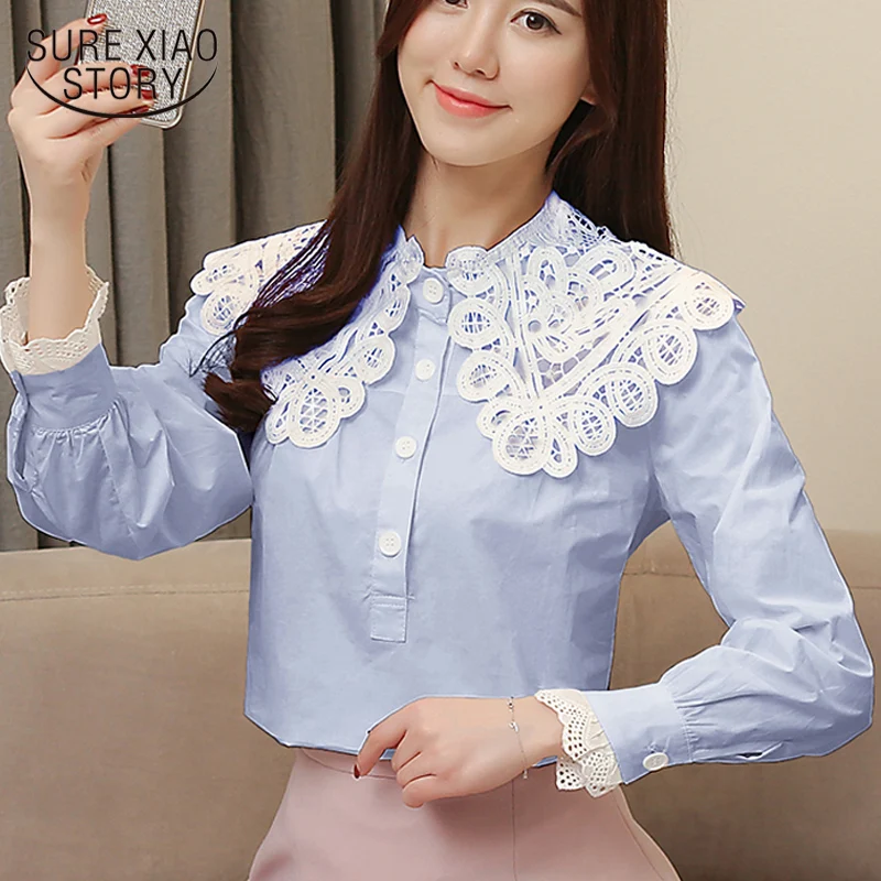 Blusas mujer de moda2019 Женские топы и блузки размера плюс женские рубашки с кружевным
