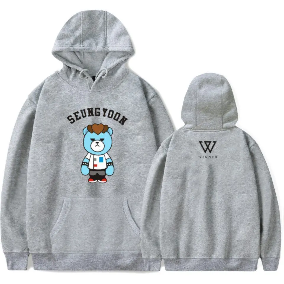 Two Step WINNER Hoodie Print SEUNG YOON JIN WOO TAEHYUN MINHO Fashion Sweatshirt With Hat | Мужская одежда