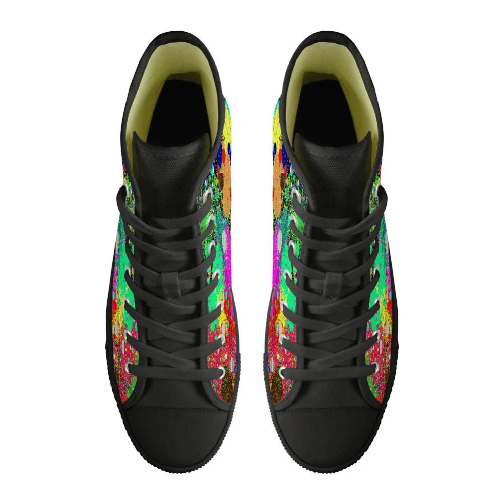 WHEREISART/Модная женская обувь на плоской подошве с высоким берцем и принтом