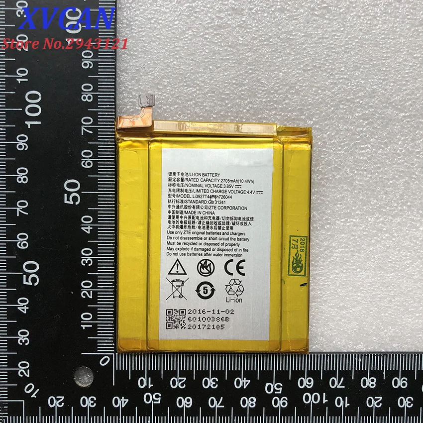 Высококачественный оригинальный аккумулятор Li3927T44P8H726044 2705 мАч для смартфона ZTE