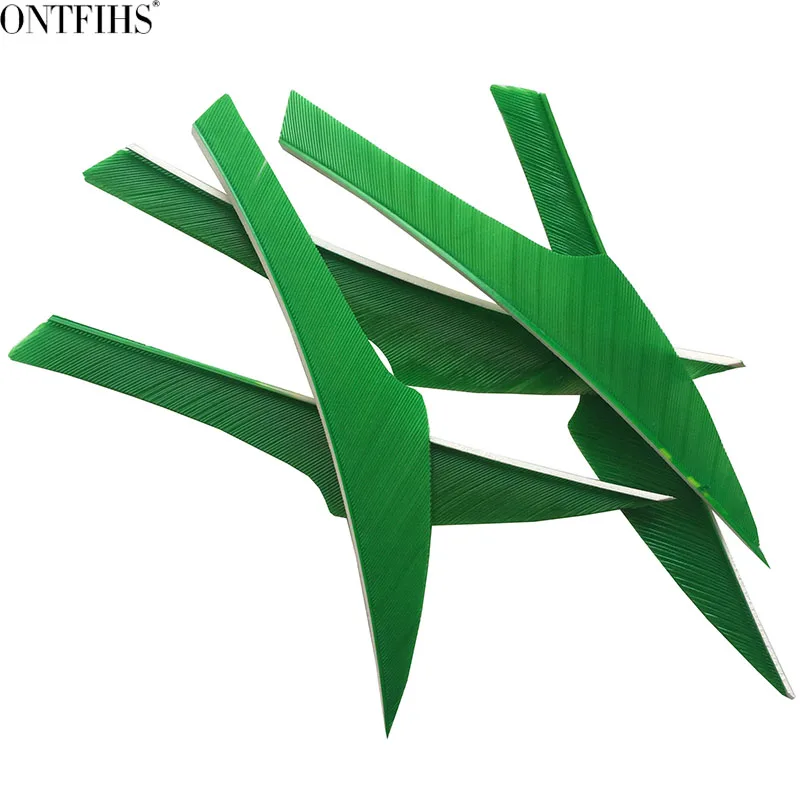 

200 Pcs ONTFIHS 4 Inches Arrow Fletches Feathers Light Green Archery Accessories 4'' Arrow Feather Fletching Turkey- KING