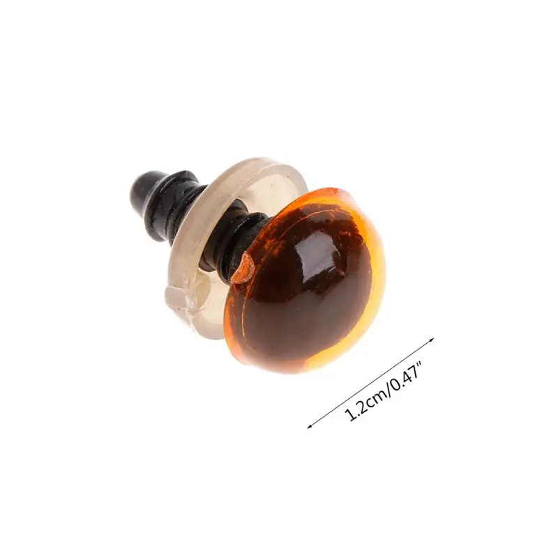 12mm 100 шт 10 мм/12 мм пластиковые защитные глаза для медведя мягкие игрушки защелкивающиеся животные кукольные куклы Изготовление поделок своими руками с шайбами - Цвет: 12mm