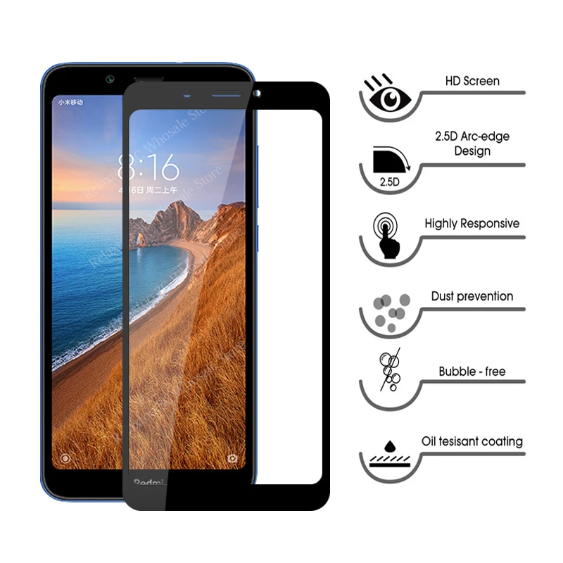 2 шт. защитное стекло redmi 7a стекло-экран протектор для xiaomi redmi 7a закаленное стекло redmi 7 a Красный mi a7 redmi7a пленка крышка