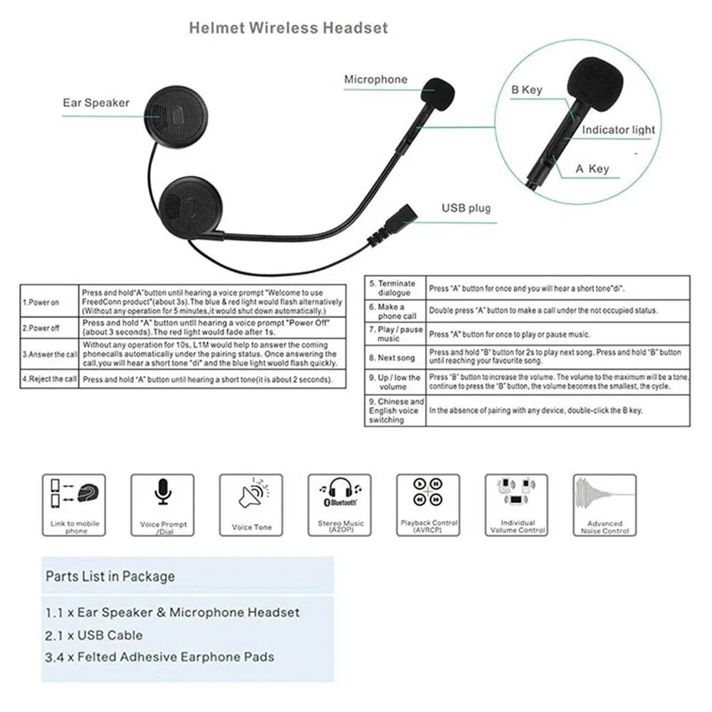 Мотоциклетный шлем Bluetooth гарнитура беспроводное радиоустройство наушники с