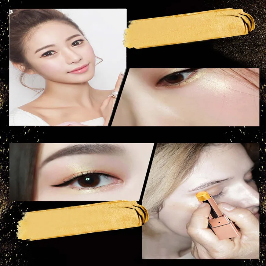 2017 блестящая золотистая помада блеск пигмент металлик для губ стойкие тени век