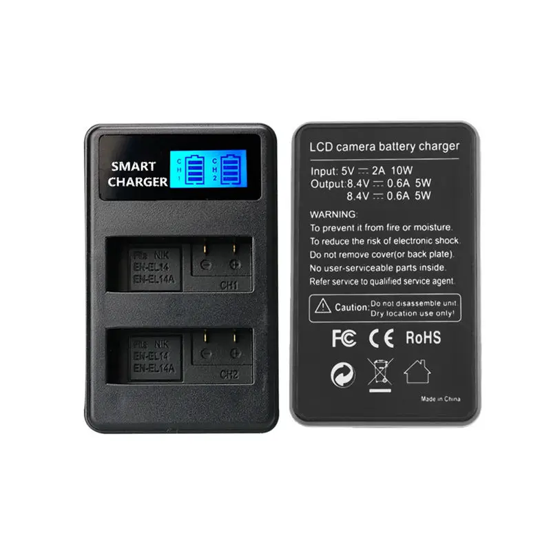 FULL-En-El14/En-El14A Usb ЖК-дисплей двойной порт зарядное устройство для Ni-Kon D3100 D3200 D3300 D3400