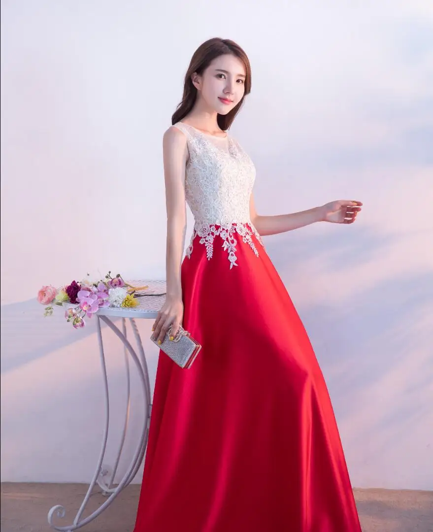 Новое поступление 2017 года красные и белые кружевные платья для выпускного вечера