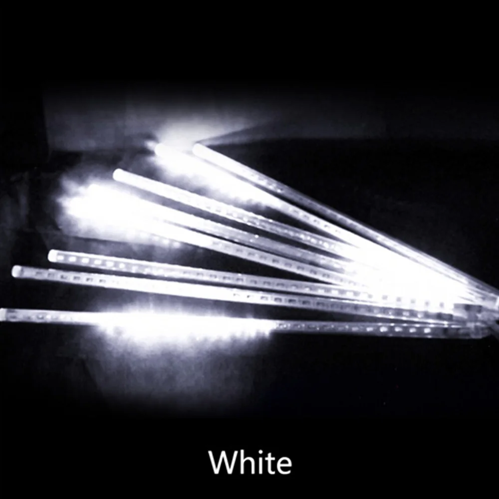 СВЕТОДИОДНАЯ Гирлянда 30 см, 50 см, метеоритный дождь, дождевая трубка, Рождественская елка, Luces Navidad, декоративная Рождественская гирлянда для улицы, гирлянда - Испускаемый цвет: White
