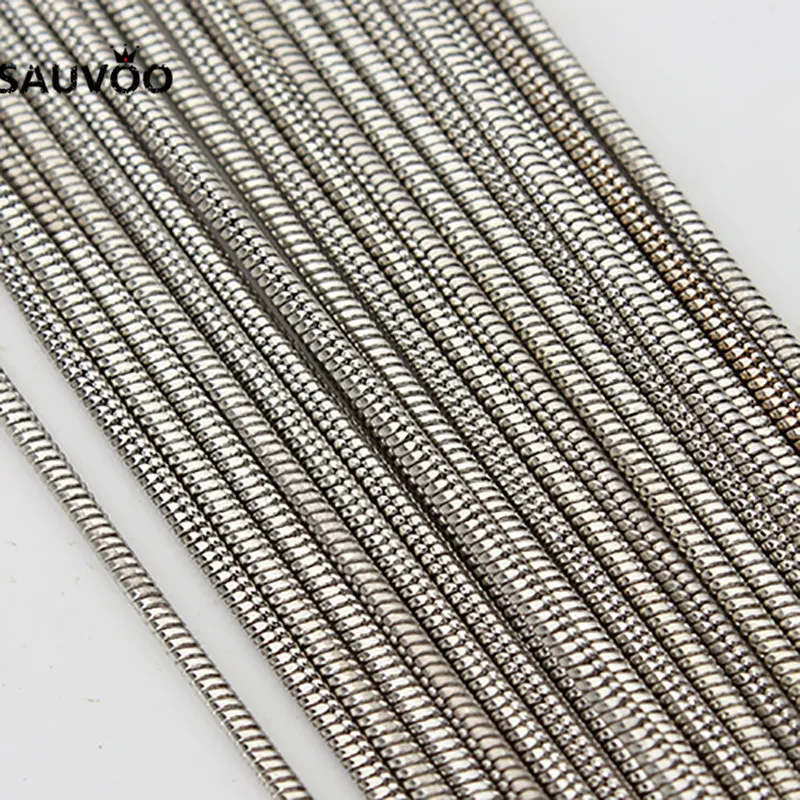 Цепочки SAUVOO 10 м/лот золотистые/Серебристые круглые змеиные звенья диаметр 1 5 мм