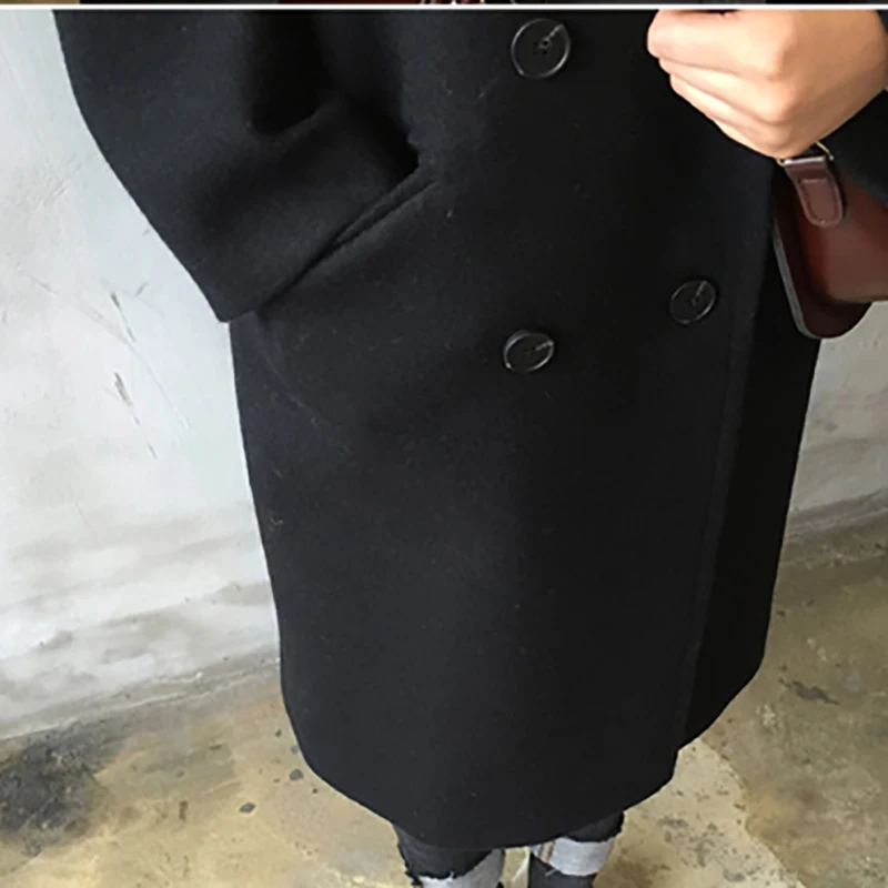 2018 женская осенняя и зимняя шерстяная Смешанная теплая длинная куртка для отдыха