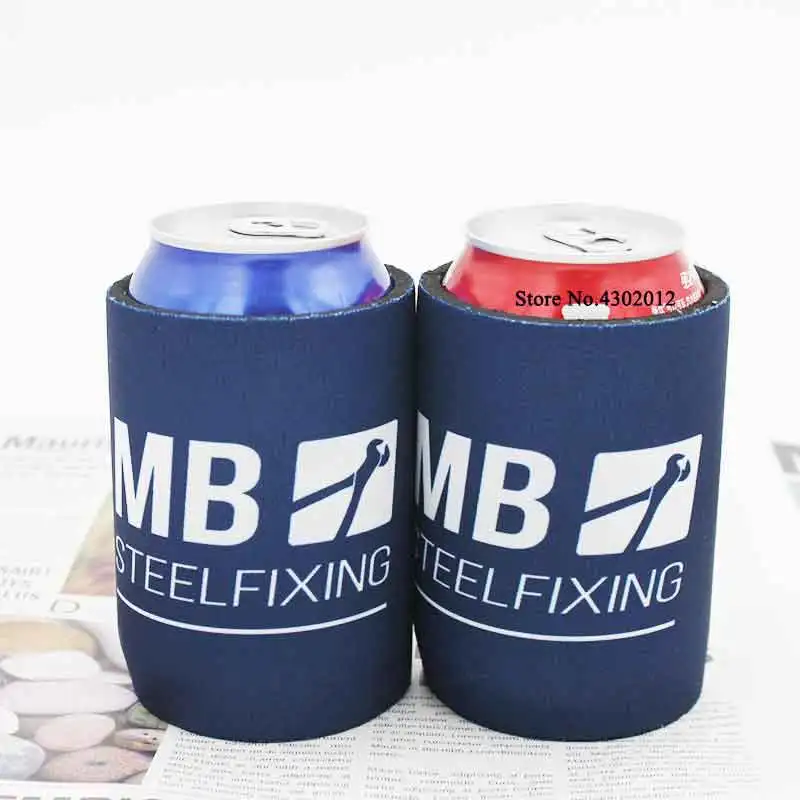 150pcs/lot Customized Logo Neoprene Stubby Holders Beer Can Picnic Cooler Thermal Bag Can Holder Drink Sleeve Wedding Gifts