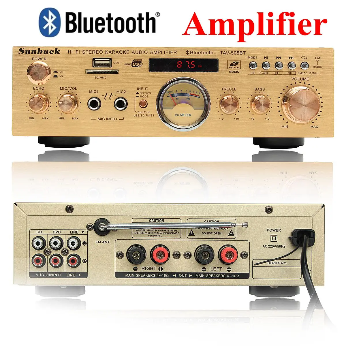 Bluetooths аудио Мощность усилитель 3800W 220V 5 канал Динамик с пультом дистанционного управления Управление Поддержка USB/SD карты