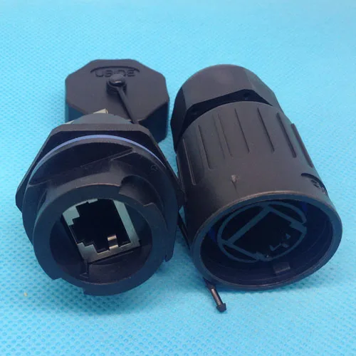 Водонепроницаемый разъем Ethernet RJ45 Разъем + розетка Торцевая крышка вместе |