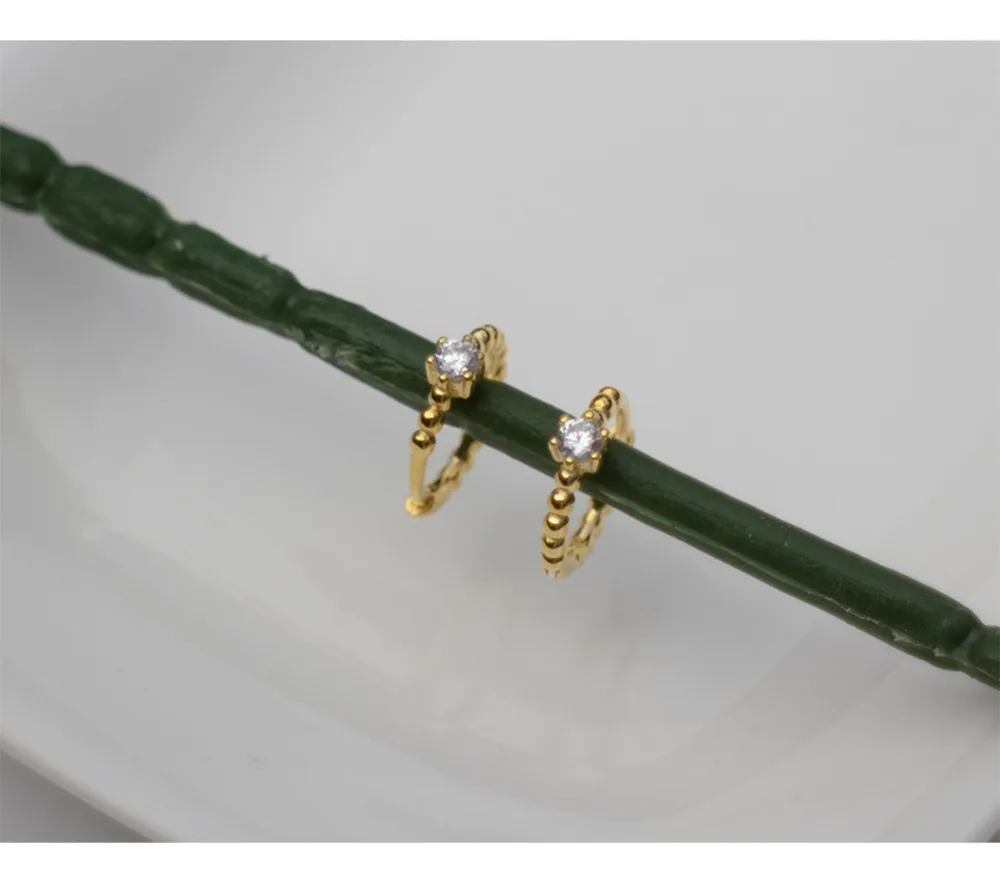 Новые серьги из серебра 925 пробы, модные простые циркониевые золотые серьги, кольцо для ушей, Пряжка для ушей, дикие трендовые серебряные серьги для девушек