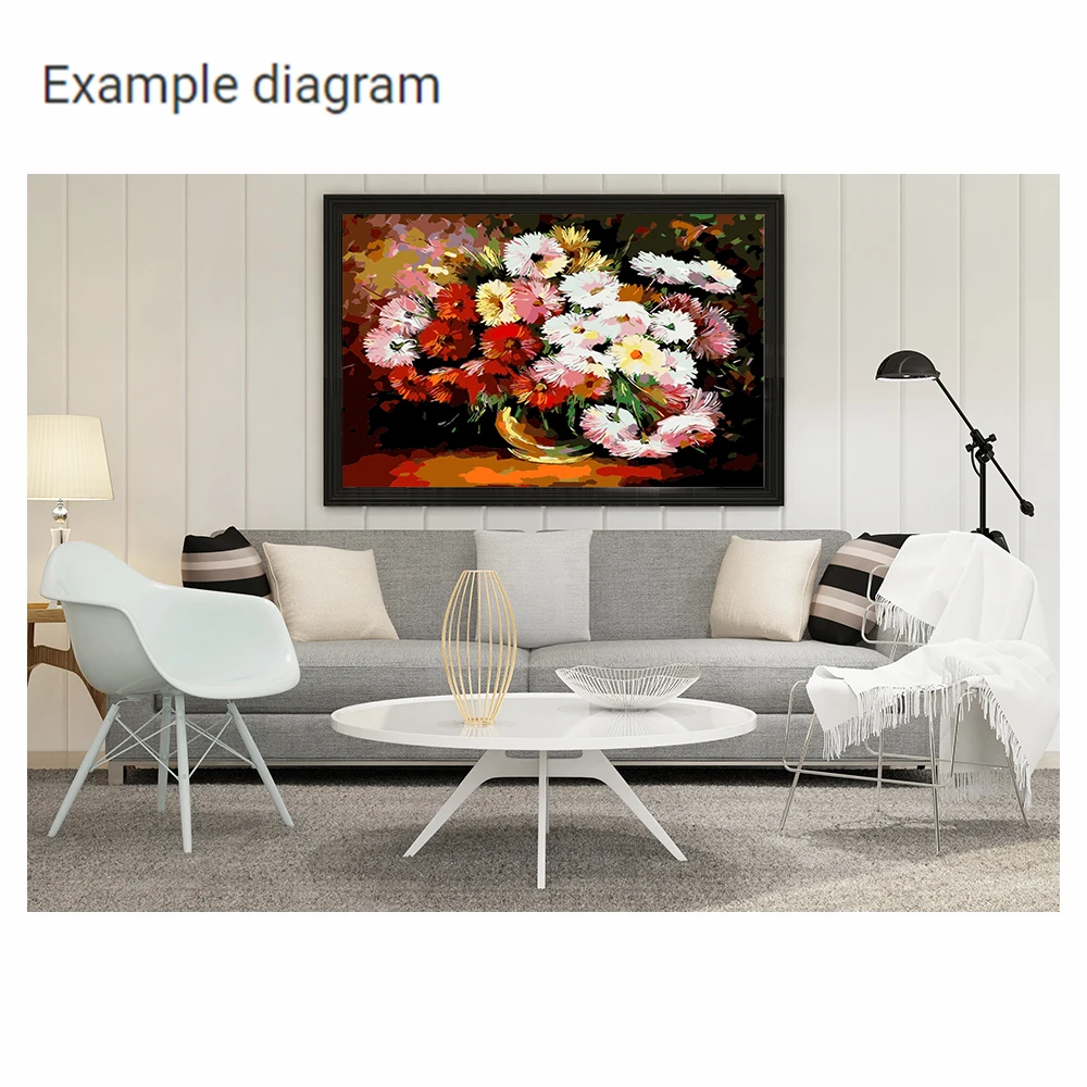 Краска ing краска по номерам абстрактные цветы рисунок на холсте Wall Art изображения