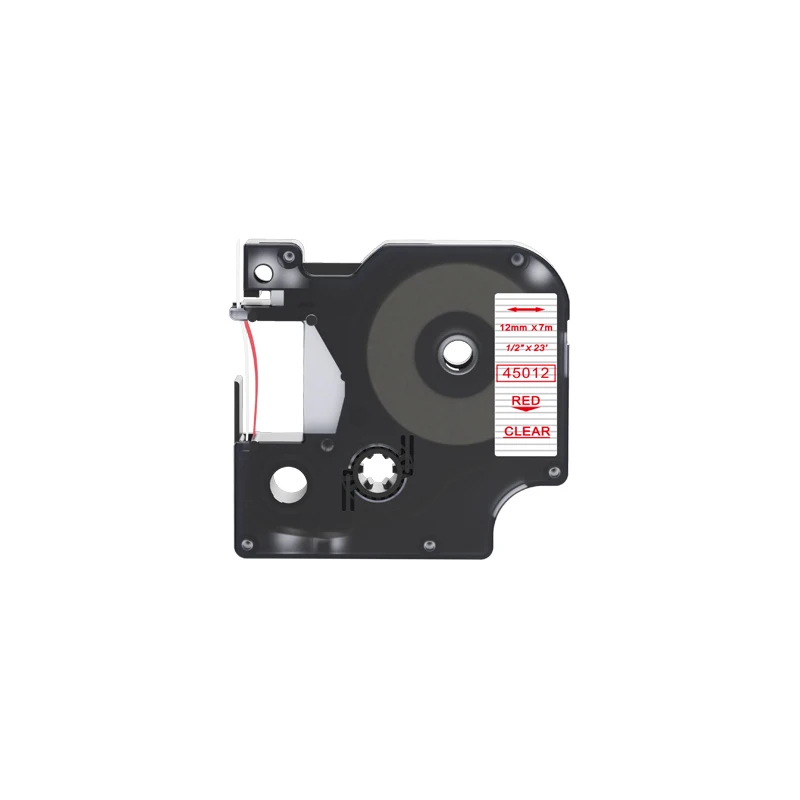 Red-Clear 1PCS for DYMO D1 45013 d145013 Label Tape Black on White 12mm*7M compatible for DYMO LteraTag Label Printer - Цвет: Red-Clear