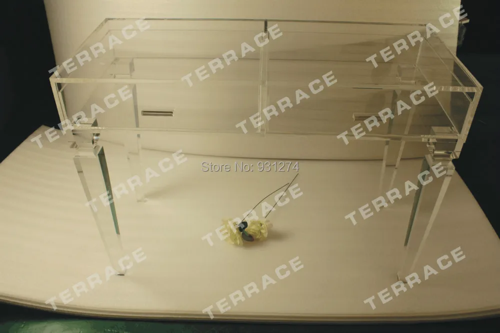 Прозрачный акриловый туалетный столик с выдвижным ящиком прозрачный люцитовый