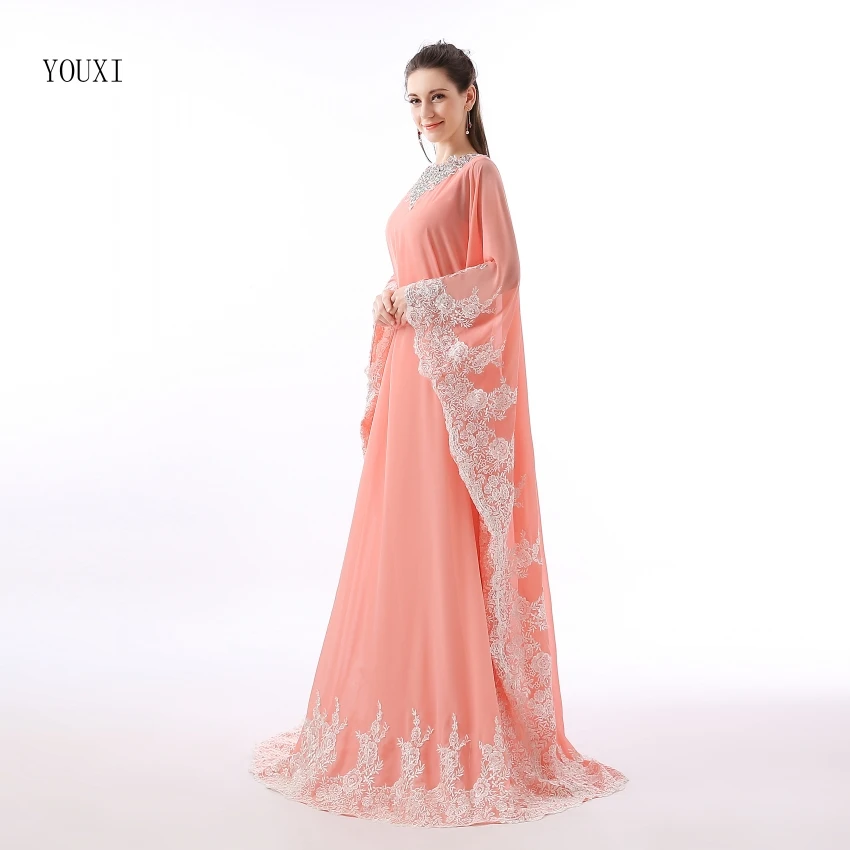 Длинное болеро на заказ шифоновое кружевное платье с кружевной аппликацией в