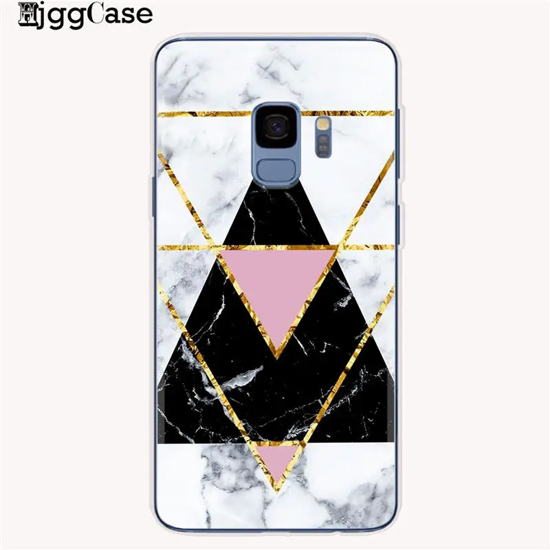 Геометрический мраморный чехол для Samsung Galaxy S6 S7 Edge S8 S9 S10 Plus A5 2017 A520 A7 J4 J6 A6 A8 2018