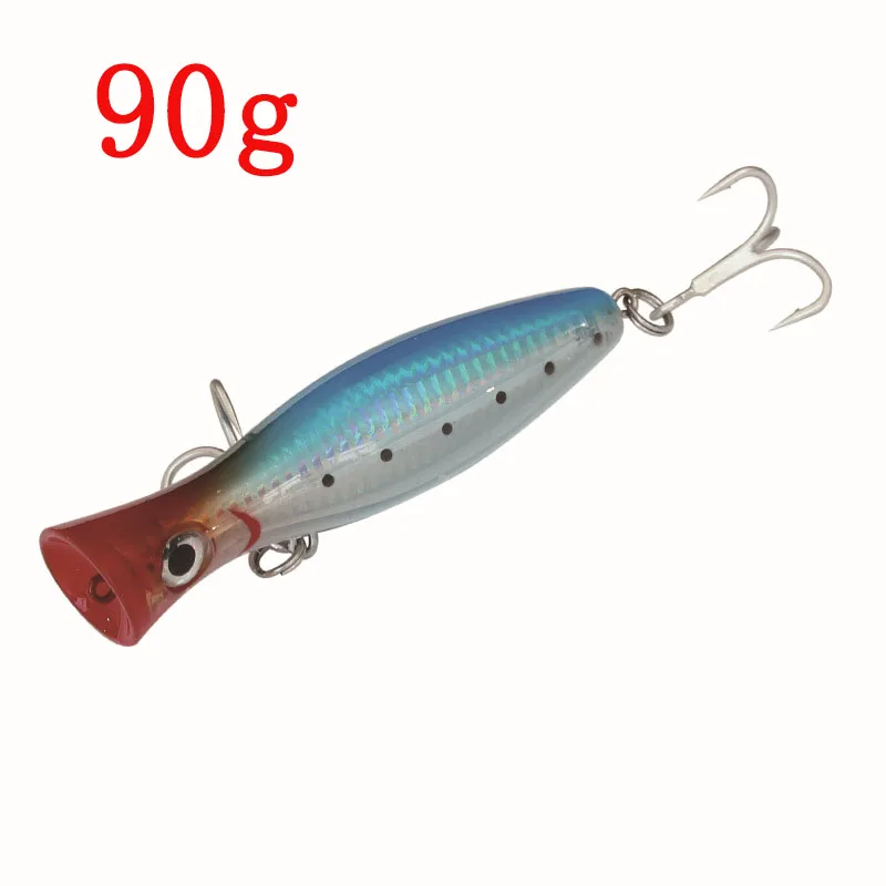 90g blue Большая игра Поппер приманка 1 шт. 47 г/90 г бас плавающая поверхность глубокий Морской Тунец Марлин Pesca Suspending - Цвет: 90g blue