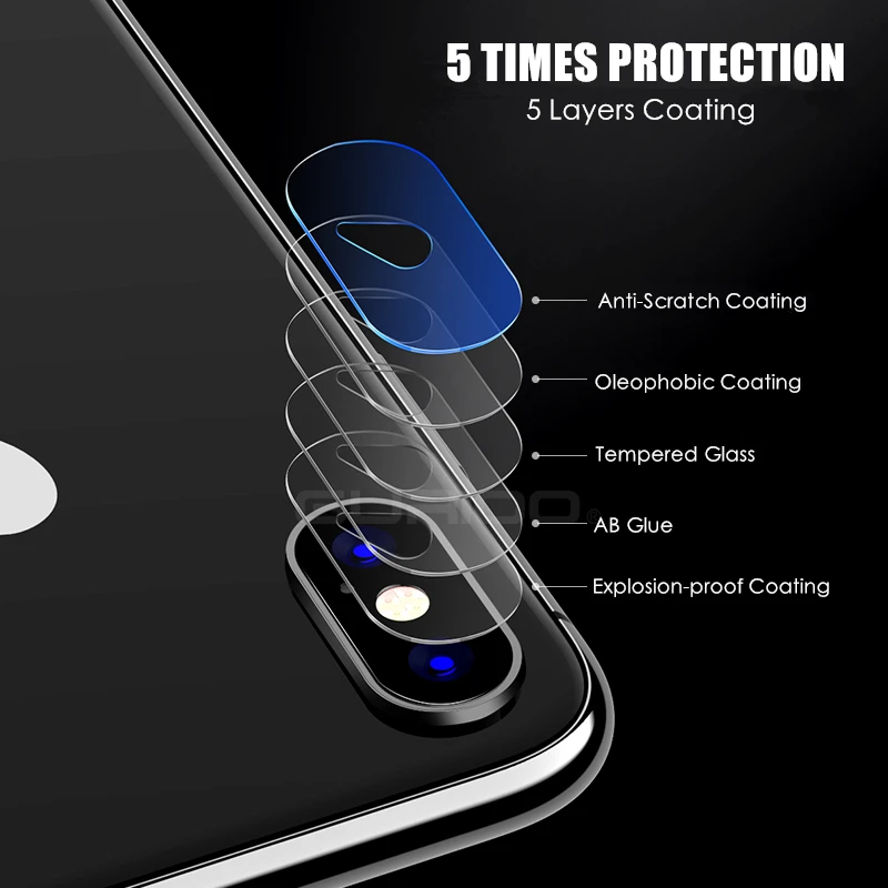 GURIOO 2pcs Camera Lens Screen Protector Glass for iPhone x Tempered Film Back cover Clear 9H Hardness iPhoneX 10 2.5D HD | Мобильные