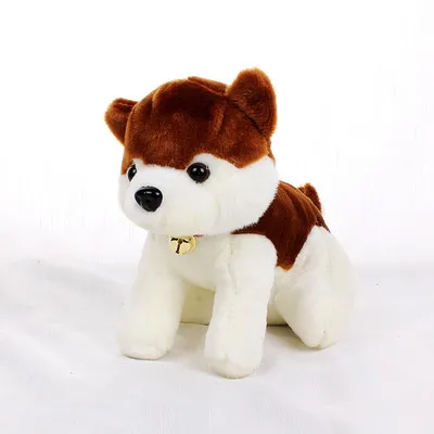

about 18cm dark brown husky dog with bell plush toy baby toy birthday gift b0397