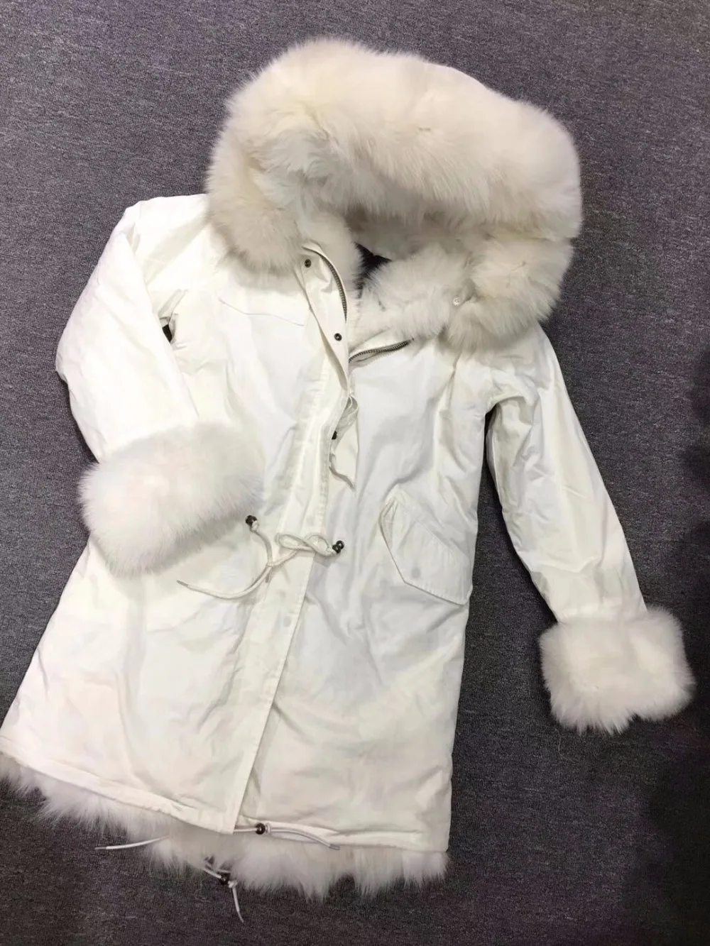 Женская зимняя длинная парка роскошное пальто с отделкой из натурального