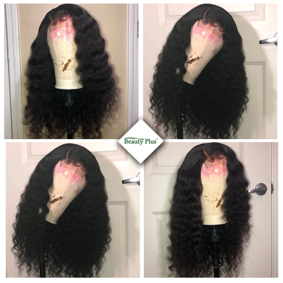 Глубокая волна 3 пучка с фронтальной натуральный черный Remy бразильские волосы