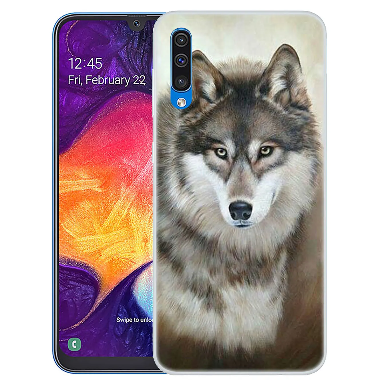 Классический жесткий прозрачный чехол lawaza с волком для Samsung Galaxy A10 A20 A30 A40 A50 A60 A70 M40