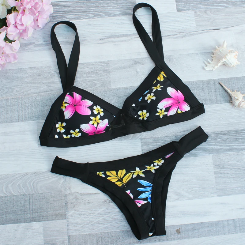 Women Swimming Bikini Set Print Sexy Dot Bandage Bikinis Bathing Suit Beach Feminino High Waist Ladies Swimwear Brazilian Femme |