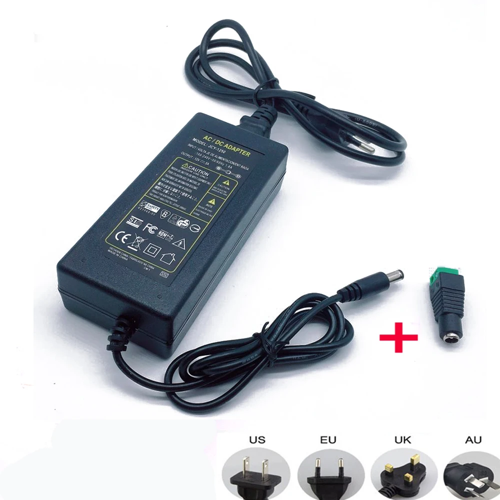 12V 5A 5 amp 60W DC EU/US UK AU адаптер питания трансформатор Светодиодная светильник | Лампы
