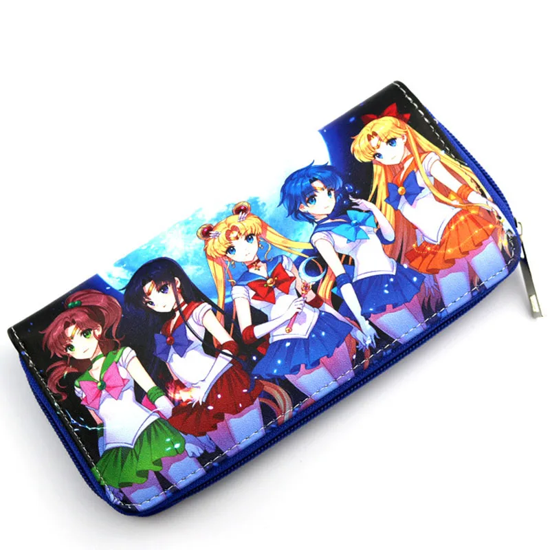 Sailor Moon Аниме Сейлор Мун Меркурий цветной кошелек на молнии Mizuno Ami держатель для карт кошелек Kino Makoto длинный женский кошелек - Цвет: Sailor Moon