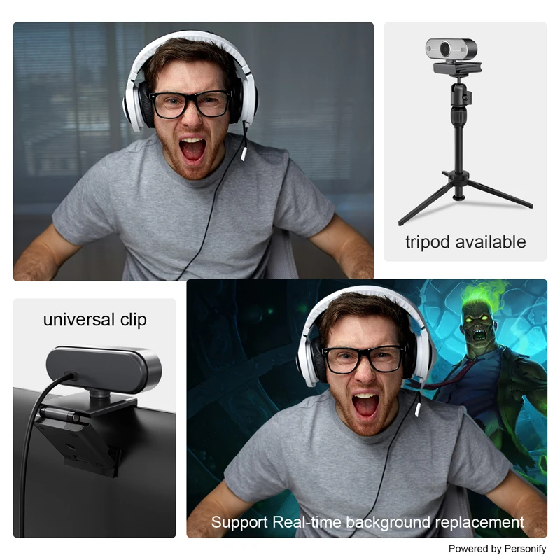 Unzano Pro поток веб камера 1080 P HD для Skype YouTube с автофокусом игры потоковая связь HDR