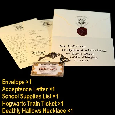 Letter with Ticket Новинка, популярные гончарные карты мародера, волшебник, школьные билеты, Студенческая коллекция, подарки, вечерние болельщики - Цвет: Letter with Ticket